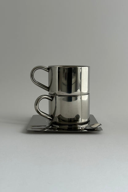 HEDONISM stainless steel cup with saucer