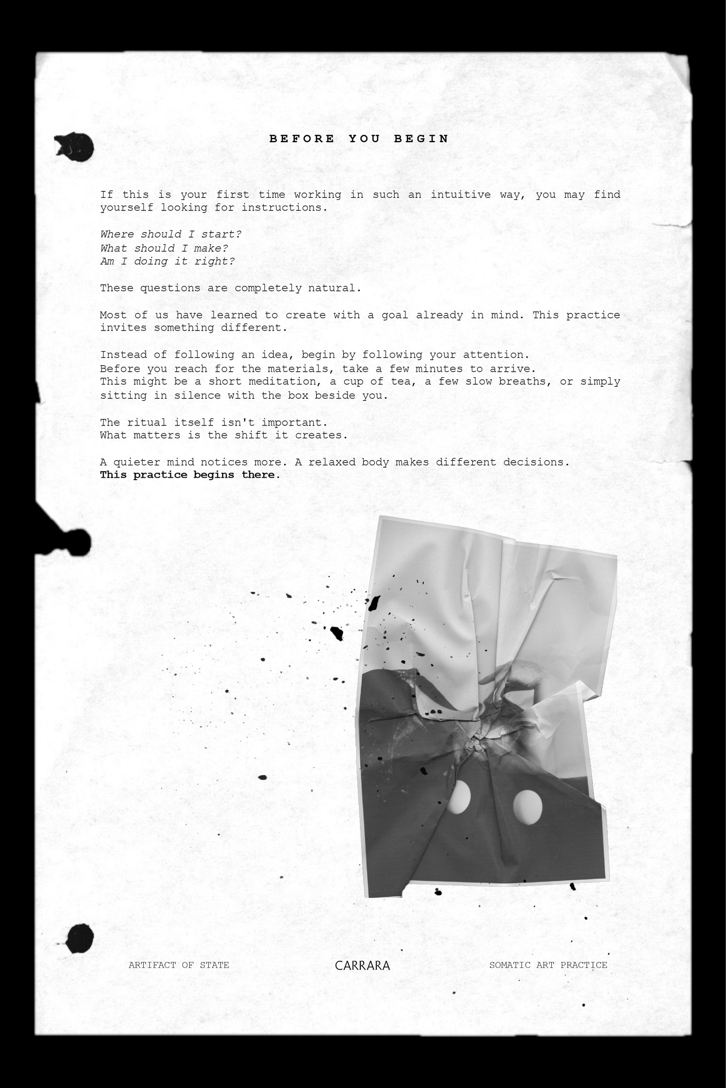 ARTIFACT OF STATE self-guided practice